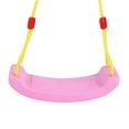 thumbnail image 2 of Columpio de plástico para interiores y exteriores para niños, columpio para patio de juegos con cuerda de nailon (rosa extendido), 2 of 8