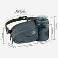 thumbnail image 3 of WATERFLY Unisex 3.5L Nylon Fanny Packs with a Water Bottle Holder Travelling Hiking Walking,Gray, 3 of 7