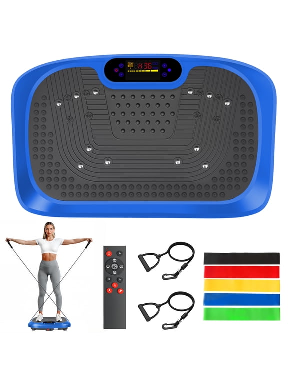 Vibration Plate, Full Body Vibrating Platform 500 lbs Capacity with Remote & Resistance Bands for Toning, Contouring & Fitness