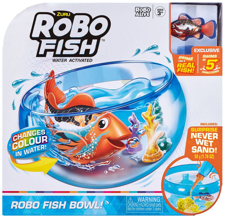 Zuru Robo Color Change Orange Fish Bowl Water Activated And Never Wet Sand 
