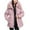 Pink, variant on Womens Jacket Solid Color Long Sleeved Detachable Reverse Waist Thick And Loose Hooded Winter Mid Length Clothing Long Sleeve Parkas Plus Size Winter Coats for Women M