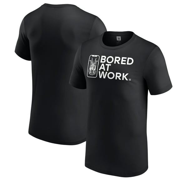 Men's Black Drew McIntyre Bored At Work T-Shirt
