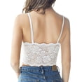thumbnail image 4 of PULLIMORE Womens Sexy Deep V Backless Lace Bralette Crochet Tank Top Camisole Padded Bra Crop Lingerie Bra Size M-L "White", 4 of 8