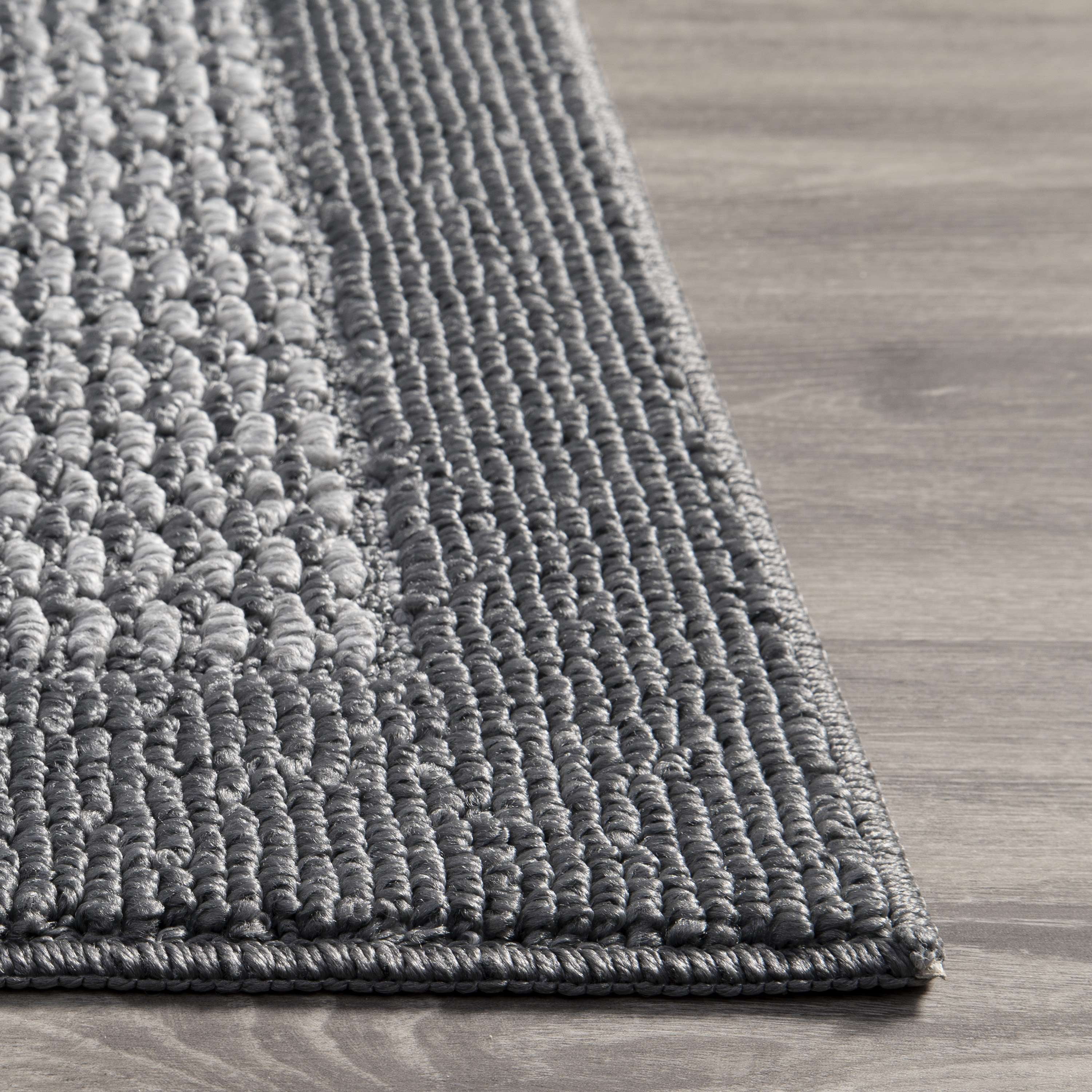Mainstays Farmhouse Faux Sisal Olefin Gray Border Indoor Area Rug, 5' x 7'