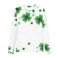 thumbnail image 3 of Atogsazn Kids Girls St. Patrick's Day Shirt Children Crewneck Long Sleeve Blouse Pullover Outfit Tops T-shirt White 13-14 Years Fashion, 3 of 4