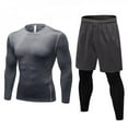 thumbnail image 3 of Men‘s 2 in 1 Compression Sportswear Suits Gym Tights Training Clothes Workout Jogging Sports Set Fitness Tracksuit Running Sets, 3 of 6