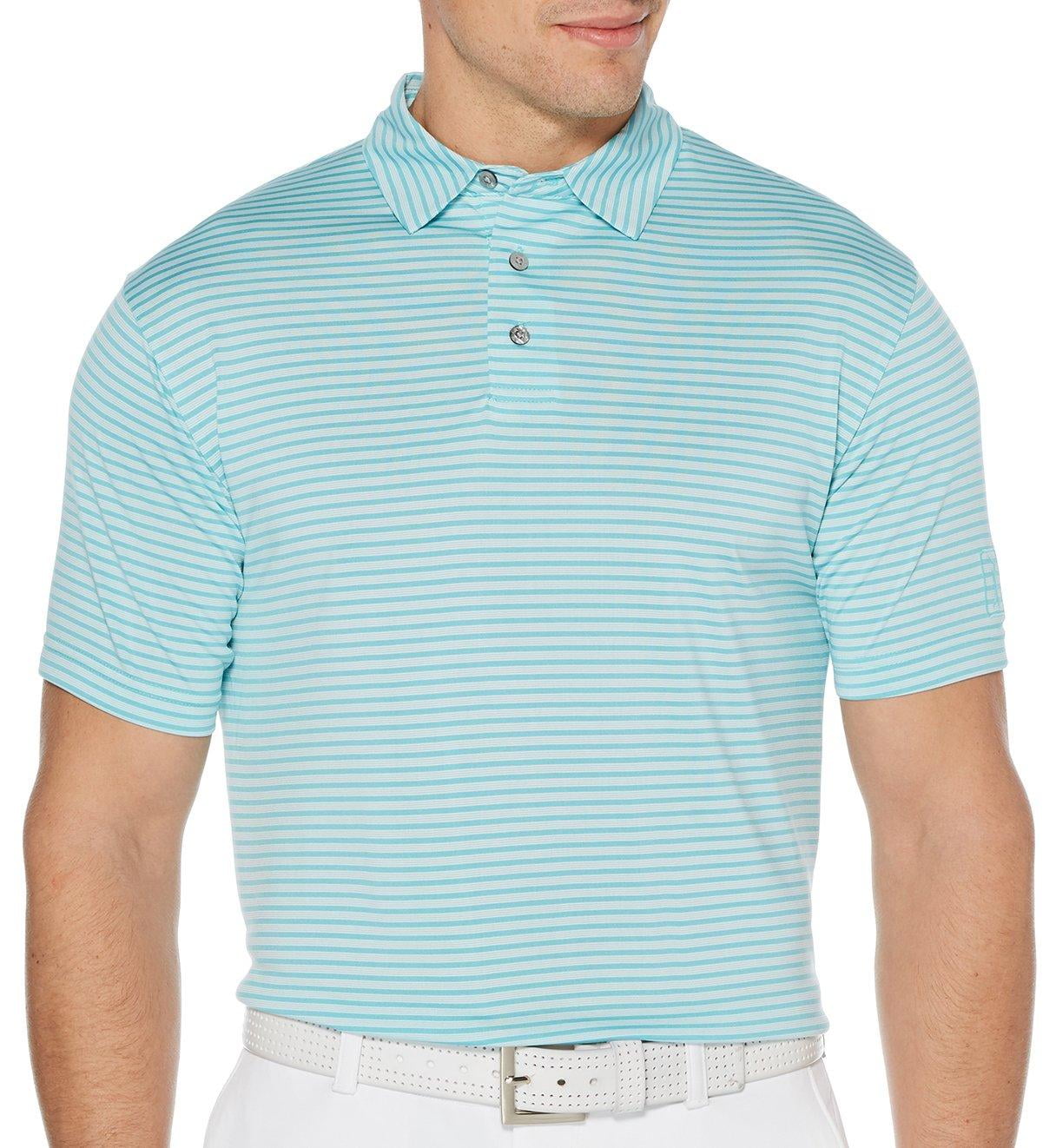 PGA TOUR Mens Short Sleeve Feeder Stripe Polo Shirt