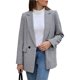 thumbnail image 1 of Traje de Blazer Estilo Boyfriend para Mujer, con Cuello de Solapa, Estampado de Cuadros y Dos Botones Chaqueta Blazer para Oficina o Trabajo Negro S, 1 of 9