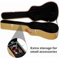 thumbnail image 3 of Acoustic Guitar Hard Case Fits 41-Inch Guitars, PVC Leather Covered Lightweight Hardshell Case with Plush Lining, Lock Latch for Storage & Travel, Yellow, 3 of 13