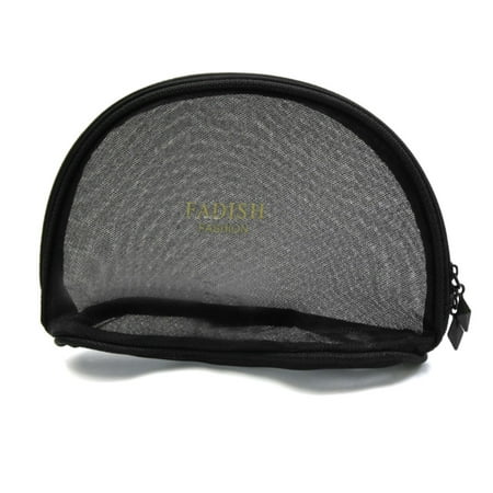 Portable Travel Toiletry Pouch Nylon Mesh Cosmetic Makeup Organizer Bag With Zipper