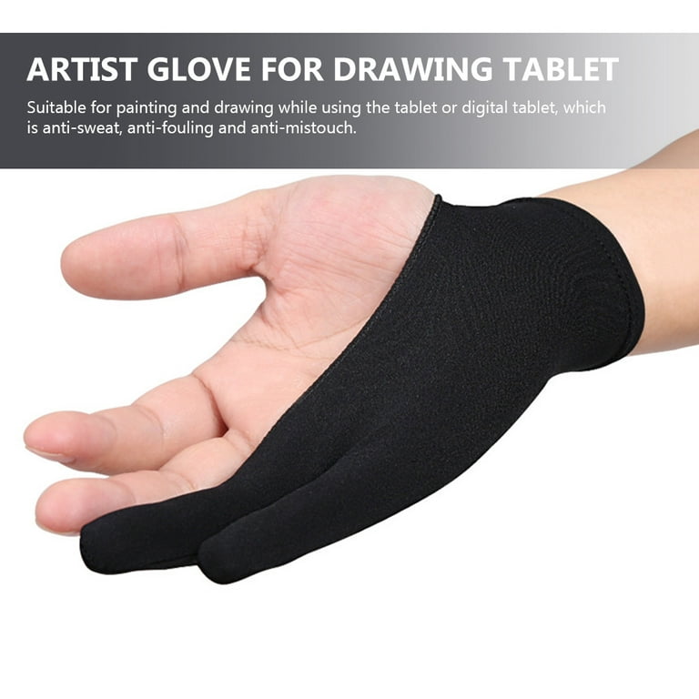 XP-PEN Artist Tablet Drawing Glove Anti-fouling Black Two-Finger