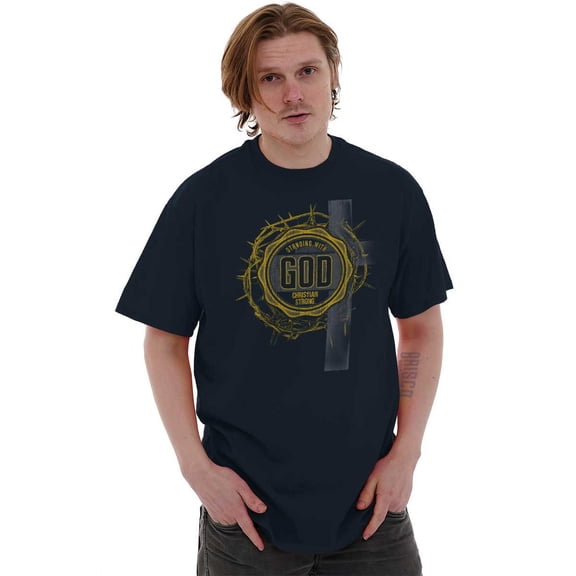 Jesus Short Sleeve T-Shirt Tees Tshirts Standing With God Christ Religious Christian Gift