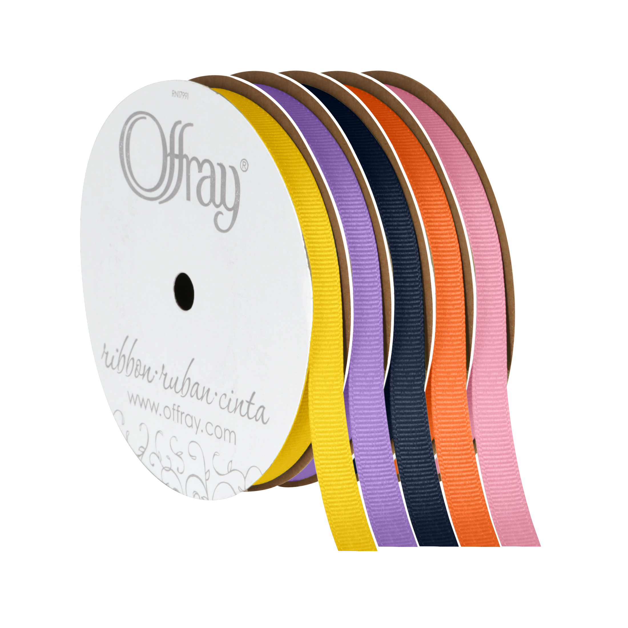 (3 pack) Offray Ribbon, Maize Yellow 3/8 inch Grosgrain Polyester Ribbon, 18 feet