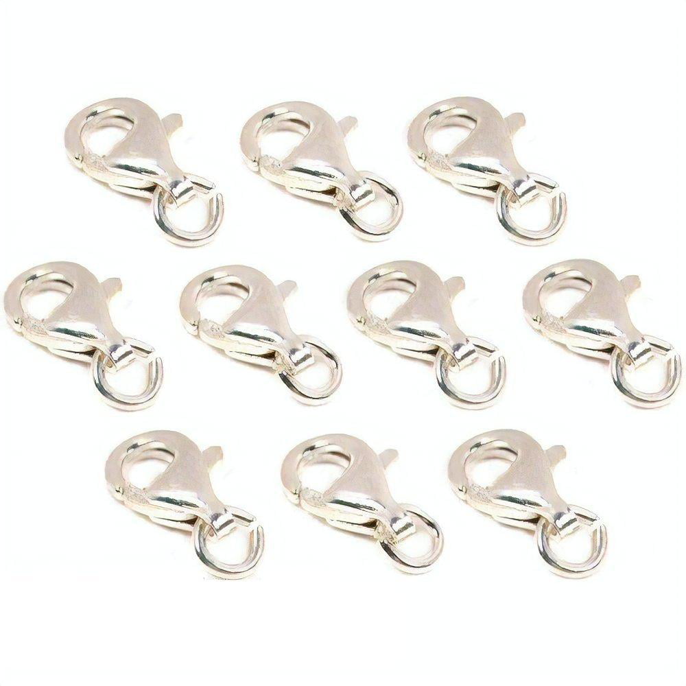Mix lot 10PCS 925 Sterling Silver Plated Necklace Chains Lobster Clasps Pendants 