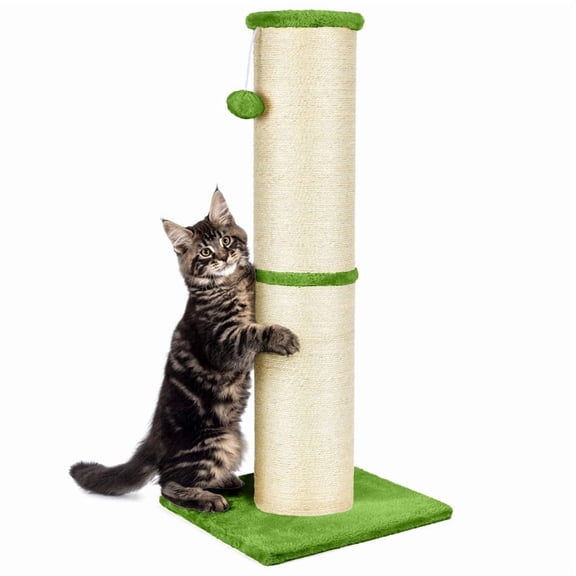 Cat Scratching Post for Large Cats, Cat Scratcher for Indoor Cats Adults, Sturdy Sisal Scratch Post to Protect Furniture, 32 Inch, Beige