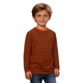 thumbnail image 2 of WOYY Boys Striped Long Sleeve Crewneck T Shirt Casual Unisex Pullover T-Shirt, Sizes 3-14, 2 of 5