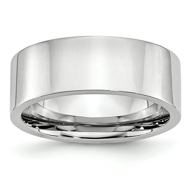 Cobalt Flat Polished 8mm Band Size 7