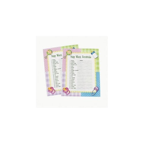 Baby Shower Word Scramble - Party Favors - 24 Pieces