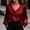 Red, variant on Womens Shirts Casual Timeless French Satin Blouse with Puff Sleeves and V-Neck for Everyday Resortwear – Elegant Womens Shirt Beige M