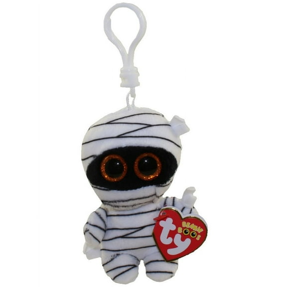 TY Halloweenie Beanie Baby - MUMMY the White Mummy (key clip - 3 inch)