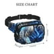 thumbnail image 4 of Fotbe Futuristic Blue Light White Tiger Cangurera Cuadrada con Estampado de Doble Capa, Bolsa de Cintura Ajustable Mini para Hombres y Mujeres, 4 of 9