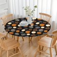 thumbnail image 3 of Halloween Patterned Pumpkins Round Fitted Tablecloth with Elastic Edge,Dining Table Cover Waterproof,Outdoor Round Tablecloth for Camping,Dining,Indoor and Outdoor, 3 of 7