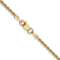 thumbnail image 4 of Diamond2Deal 10K Yellow Gold 2 mm Regular Rope Chain Necklace for Women 24", 4 of 6