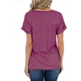 thumbnail image 2 of Women's Short Sleeve V-Neck Shirts Loose Casual Tee T-Shirt, 2 of 4