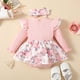 thumbnail image 2 of Gibobby Mameluco para niño Vestido de mono de línea con y estampado de flores de manga larga para niña pequeña, peleles de verano con volantes, ropa(Rosa, 6-9 Meses), 2 of 5