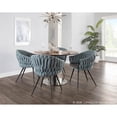 thumbnail image 3 of Braided Matisse Contemporary Chair in Black Metal with Grey Faux Leather and Blue Fabric by LumiSource, 3 of 11
