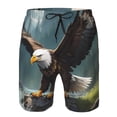 thumbnail image 3 of Vsdgher Forest River Bald Eagle Men's Beach Shorts, Surfing shorts, Swim trunks, Quick Dry Swim Trunks for Surfing Beach Fun -3X-Large, 3 of 6