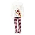 thumbnail image 2 of Christmas Matching Family Christmas Pajamas Deer Print Long Sleeve Round Neck T-shirt, Plaid Jumpsuit, Color Block Pants, 2 of 7