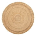 thumbnail image 3 of Unique Loom Braided Jute Collection Area Rug - Floral (8' Round Natural), 3 of 7