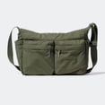 thumbnail image 4 of Multi-Pocket Nylon Crossbody Shoulder Bag, Black/Olive Green, Water Resistant Messenger Bag for Men & Women, 4 of 6