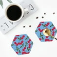thumbnail image 5 of Disketp Cherry Funny Coasters,4 Pcs Leather Coasters With Holder, Perfect Housewarming Hostess Gifts,Protect Furniture From Water Marks Scratch And Damage, 5 of 9