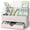 Beige, variant on Pu Leather Desk Organizer With Drawer  5 Compartments Desktop Storage For Office Home Supplies Pen Holder Remote Control Phone & Accessories Mail Countertop White