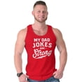 thumbnail image 4 of My Dad Jokes Are Strong Funny Fathers Mens Big & Tall Graphic Tank Top Brisco Brands 3X, 4 of 5