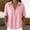 Pink, variant on Womens Short Sleeve Half Zipper Top Cotton V Neck Loose Shirts Summer Casual Work Tops with Pockets