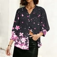 thumbnail image 4 of Ruimatai Women's Casual V-Neck Button Up Cardigan 3/4 Sleeve Soft Print Blouse Top for Spring Summer Fall Fashion Outfit, 4 of 6