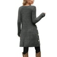 thumbnail image 5 of Fantaslook Long Sleeve Womens Dresses Crew Neck Buttons Tunic Sweater Dress with Pockets, 5 of 9