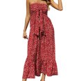 thumbnail image 2 of Boho Maxi Dress for Women Summer Floral Off Shoulder Strapless Ruffle Beach Vacation Clothes Outfits for Women Flowy Long Dresses Vestidos Casuales Para Mujer, 2 of 8