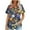 Multicolor, variant on ChaoHeng Casual Blouses on Ladies' Round Neck Short Sleeve Loose Casual Printed Top