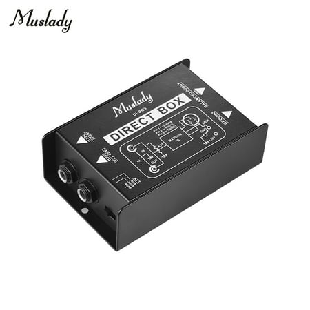 Muslady Professional Single Channel Passive DI-Box Direct Injection Audio Box Balanced & Unbalance Signal Converter with XLR TRS Interfaces for Electric Guitar Bass Live