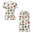 thumbnail image 5 of DISNIMO Dachshund Printed Womens Pajama Set, Dog Paw Printed Sleepwear Soft 2 Piece Pjs Set Short Sleeve Tops and Capri Pant Lounge, S, 5 of 7