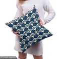 thumbnail image 5 of Ambesonne Abstract Fabric by the Yard Upholstery, Japanese Folk Semicircles, 10 Yards, Night Blue Eggshell, 5 of 5