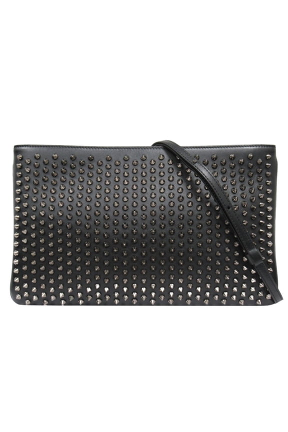 Pre-Owned Christian Louboutin Rubi Poche shoulder clutch bag with spikes and studs for men women