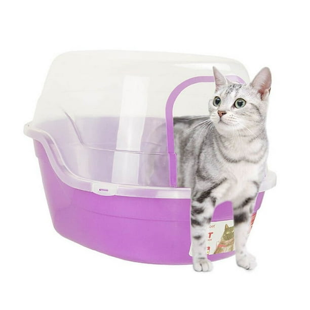 Petfamily Extra Large Cat Litter Box, Color Purple, Jumbo Hooded, 24.8