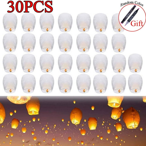 Macgin 30PACK Paper Lanterns Wishing light Fire Sky Flying Paper Candle