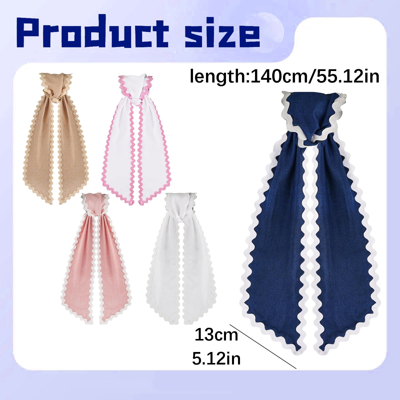 1 Pcs Scalloped Wreath Sash for Front Door Ruffle Wreath Ribbon Bow for Yard Porch Garland Home Decor(White)