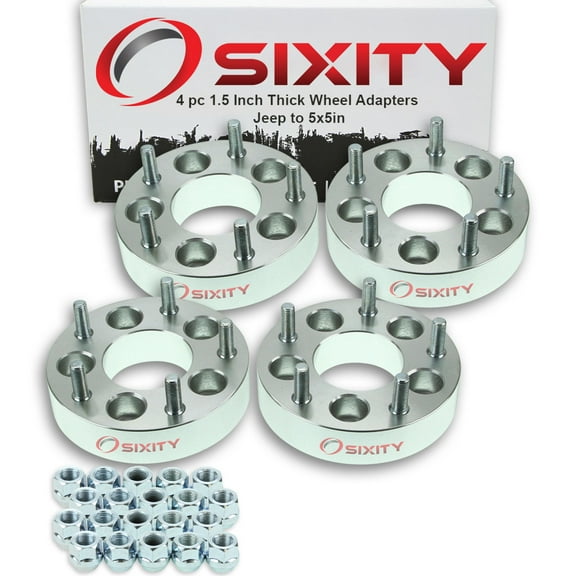 Sixity Auto 4 pc 5x4.5" to 5x5" Wheel Spacers Adapters 1.5" compatible with Jeep Compass Liberty